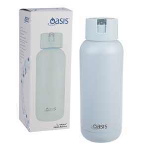 Oasis Moda Cermaic Lined Stainless Steel Triple Wall Insulated Drink Bottle 1 Litre-Gift a Little gift shop