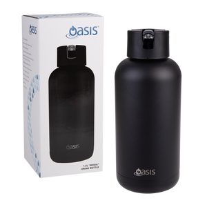 Oasis Moda Cermaic Lined Stainless Steel Triple Wall Insulated Drink Bottle 1.5 Litre-Gift a Little gift shop