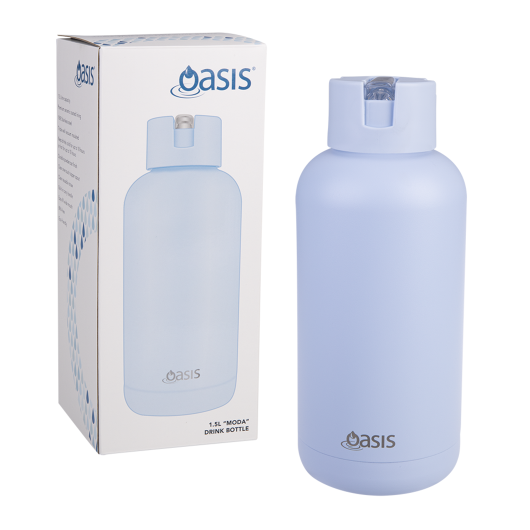 Oasis Moda Cermaic Lined Stainless Steel Triple Wall Insulated Drink Bottle 1.5 Litre-Gift a Little gift shop