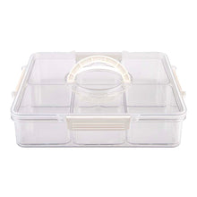 Load image into Gallery viewer, ALFRESCO LANE SQUARE 6 COMPARTMENT GRAZING BOX W/ CARRY HANDLES - CLEAR