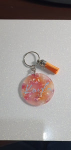 Flower petal glitter keyrings-Gift a Little gift shop