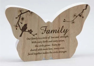 Sincerity Butterfly Sentiment Plaque Family-Gift a Little gift shop