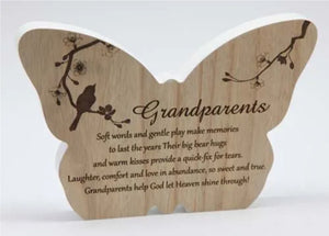 Sincerity Butterfly Sentiment Plaque Grandparents-Gift a Little gift shop