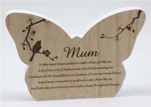 Sincerity Butterfly Sentiment Plaque Mum-Gift a Little gift shop
