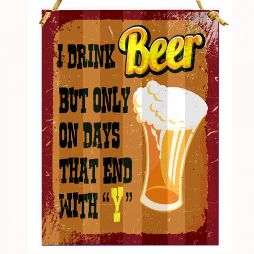 I Drink Beer Corrugated Tin Sign-Gift a Little gift shop
